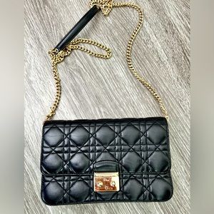 Dior Black WOC Crossbody Bag with Gold Chain